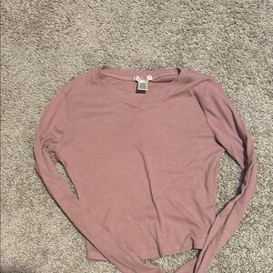 Bozzolo Pink Fitted Long Sleeve T-Shirt